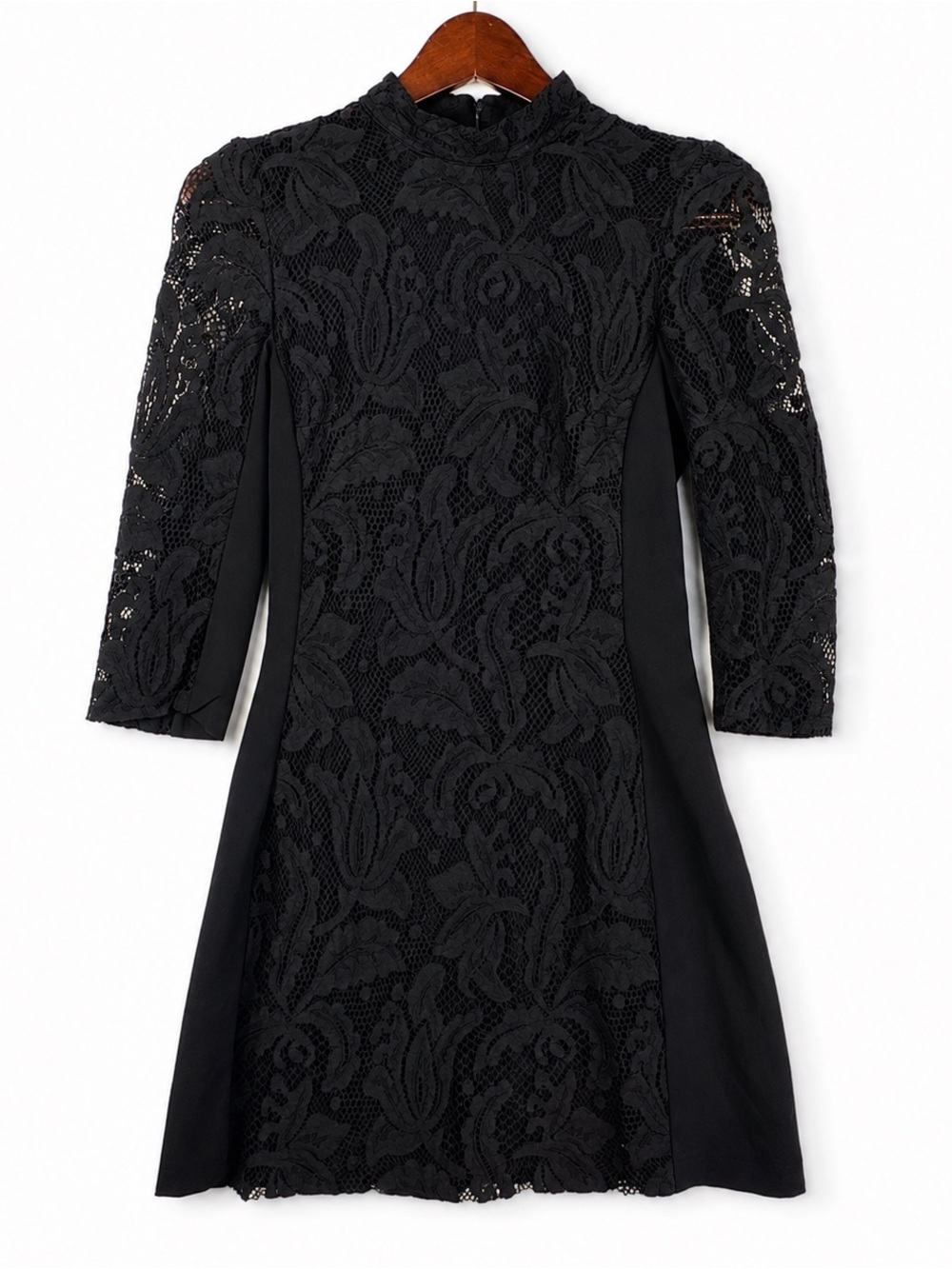 Black Lace Bodycon Mini Dress High Neck Open Back 6 Gothic Cocktail